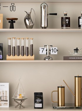 现代样板间咖啡厅主题套装厨房橱柜软装售楼处水吧台接待厅摆件