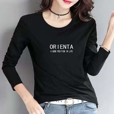 纯棉长袖t恤女装2021春季新款白色打底上衣洋气显瘦大码外穿丅桖