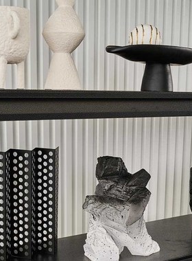 售楼部展厅客厅书房m套装软装样板间高级感轻奢书架书柜装饰品摆