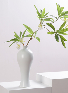 陶瓷素烧小e花瓶摆件现代简约客厅民宿样板房玄关干花插花花器装