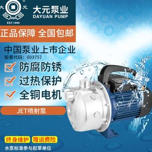 大元 自来水增压泵家用220v 不锈钢自吸喷射泵 管道加压泵抽井水机