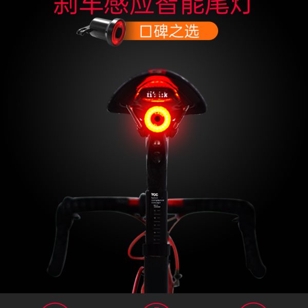 xlite100自行车尾灯智能感应刹车山地公路车夜骑充电尾灯骑行装备
