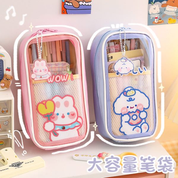 文具盒女生粉色仙气网红大容量笔袋可爱卡通创意学生文具袋收纳包