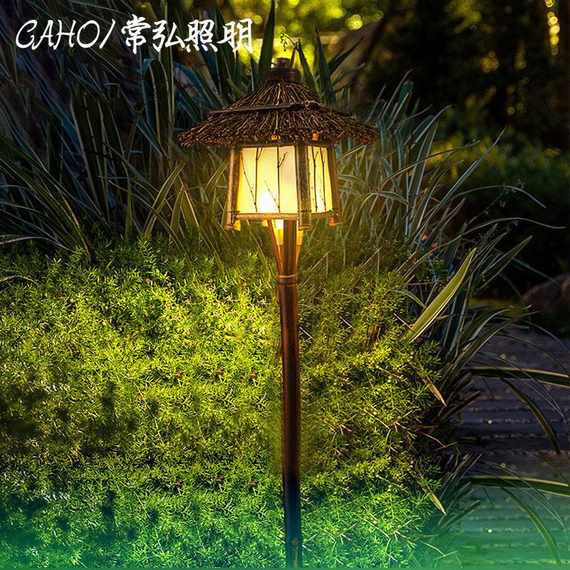 中式防水仿古茅草屋插地草坪灯古建筑庭院灯餐厅民宿农庄竹屋吊灯
