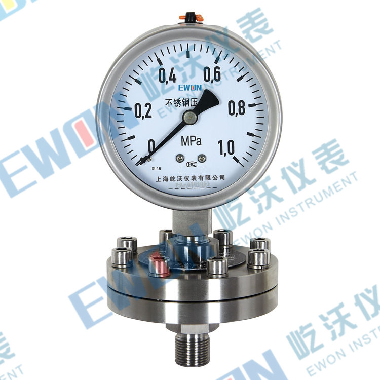 不锈钢隔膜压力表耐酸压力表防腐压力表ytf-100h/ml上海仪表促销