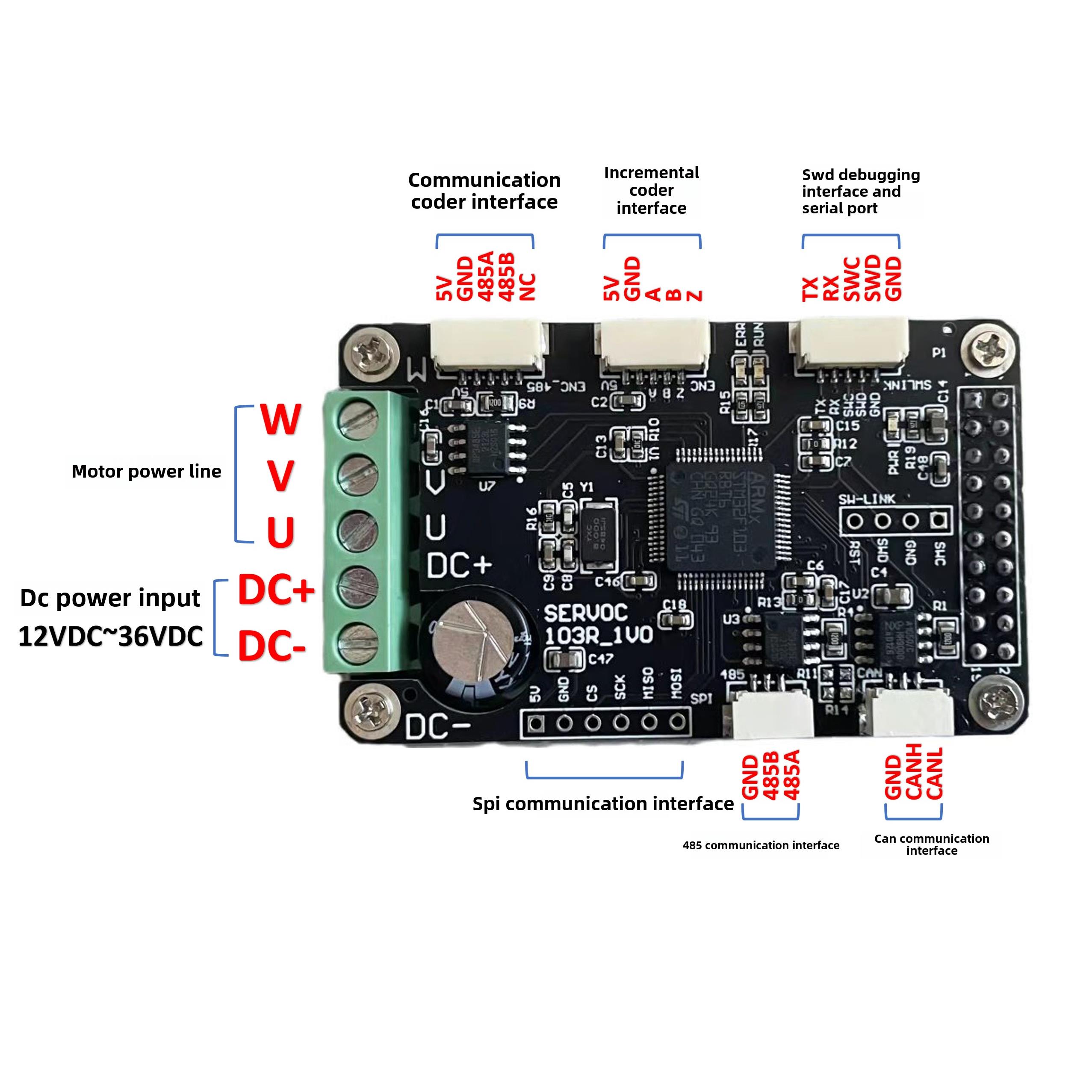 Stm32 Bldc三相电机开发板矢量控制Foc直流无刷电机驱动器
