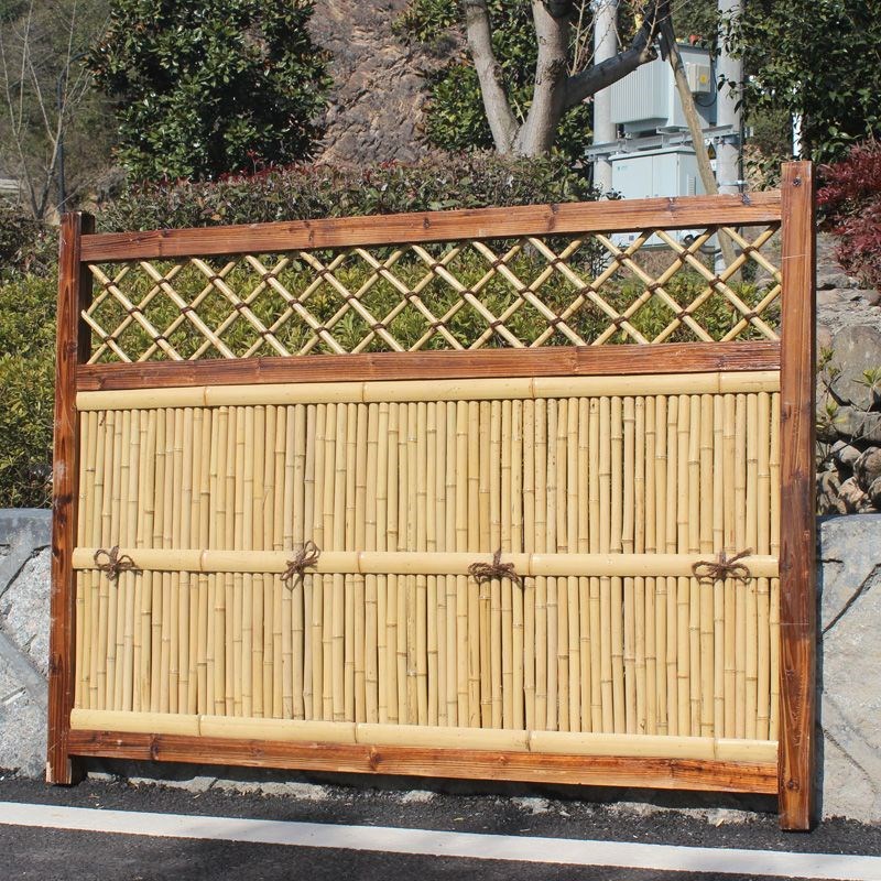 竹栅栏围栏竹门花园庭院竹片围栏围墙栅N栏家用隔断户外屏风