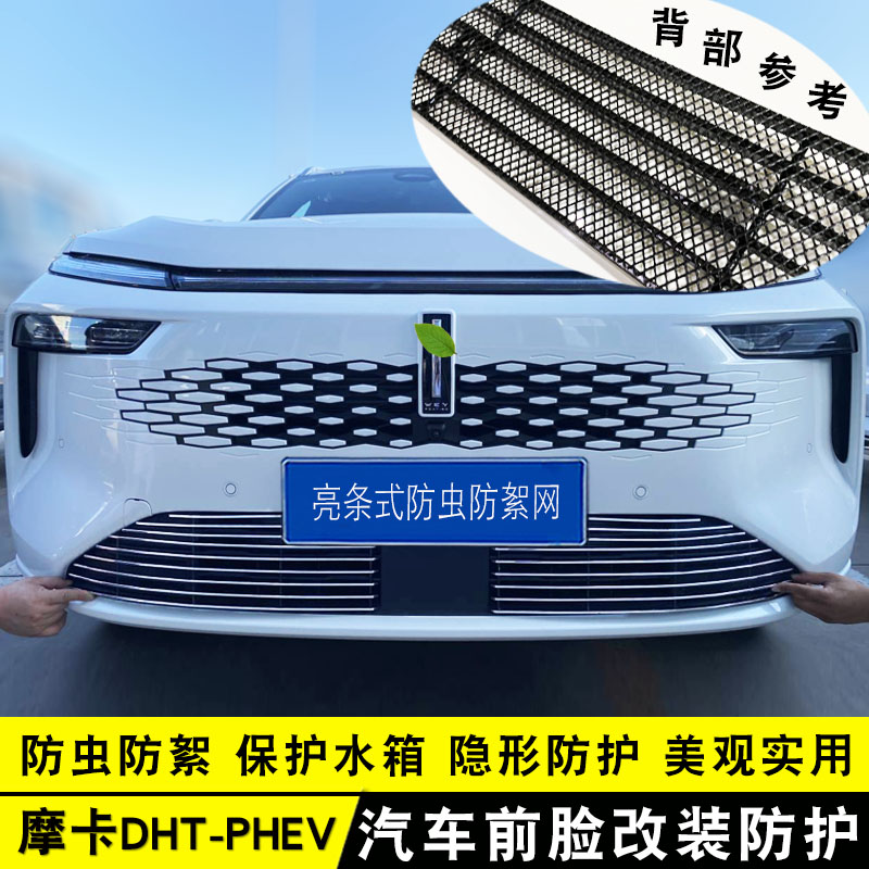 23-24款魏牌摩卡DHT-PHEV中网改装饰条 M汽车前杠专用防虫网装饰