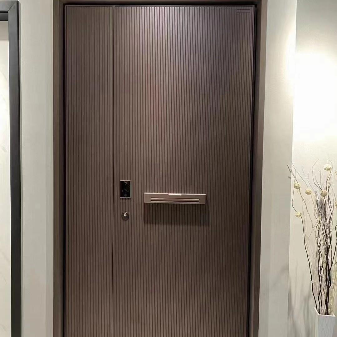 高温氟碳漆铝板门铝木门精雕铝门智能入户门装甲门工厂直供