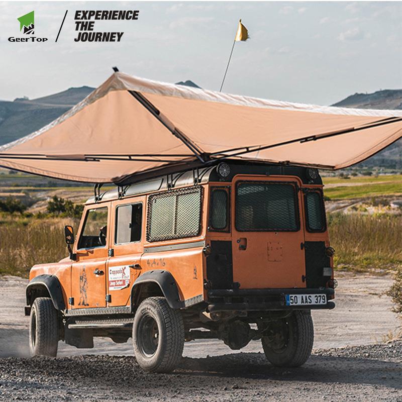 厂家跨境270度车边天幕侧边帐车载帐篷户外遮阳棚帆布扇形车边帐