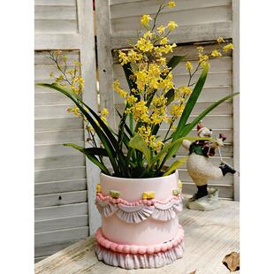 户外花园庭院装饰摆件可爱树脂花盆大号阳台休闲区氛围感布置造景