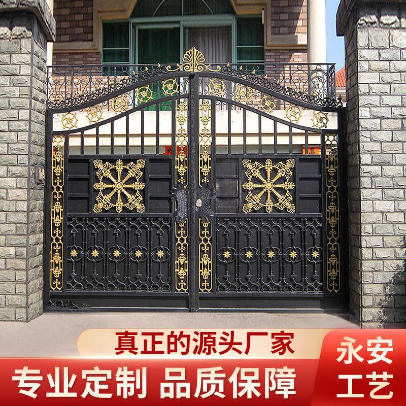 铁艺大门庭院门别墅院子铁门双门不锈钢农村房子乡村围墙大铁门