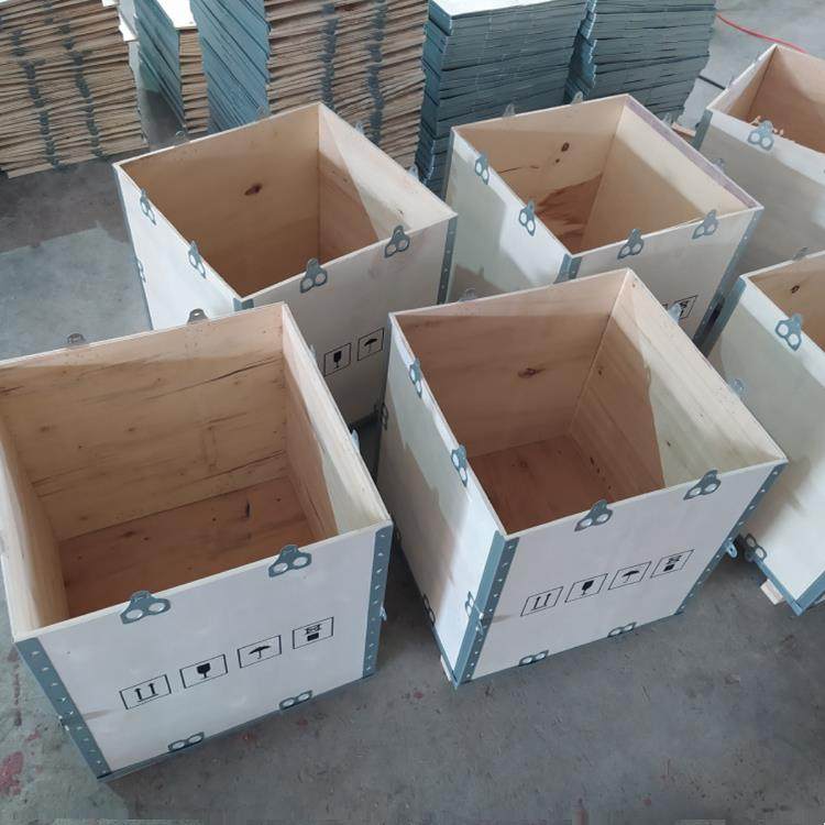 定做免熏蒸物流货运包装木箱机械设备保护箱出口非检疫钢带箱