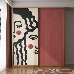 衣柜推拉翻新贴纸玻璃门贴膜柜子柜门移门改造墙纸贴画自粘高级感