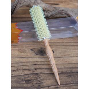 吕一特滚动梳子公猪鬃毛圆柱梳子铝管耐高温理发店推荐蓬松造型特