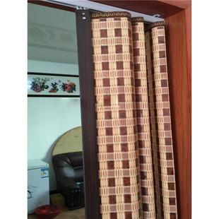 折叠门推拉门家用厨房商场简易移门饭店包间隔断竹帘卷帘窗帘遮光