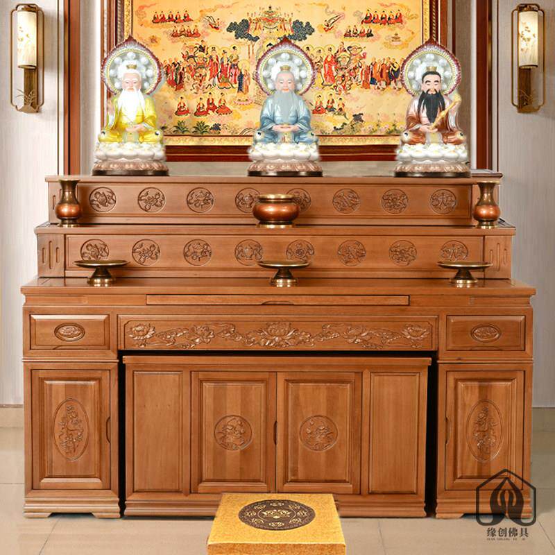 佛龛供桌神台香火中堂佛台佛柜家用新中式供佛桌三层供台贡桌香案