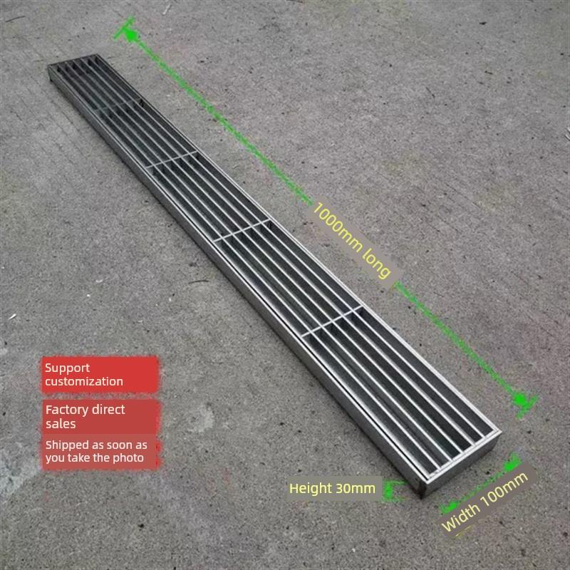 304不锈钢带格栅排水沟车库盖雨水篦子不锈钢格栅井盖库存