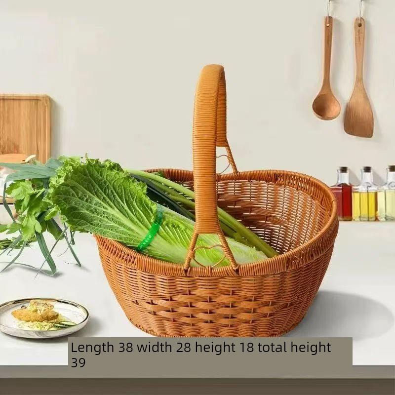采购产品手篮子，彷藤购物篮子，鸡蛋篮子，野餐篮子，水果礼物，