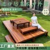 户外防腐木地板阳台庭院实木平台花园榻榻米台阶露台木地台摆摊