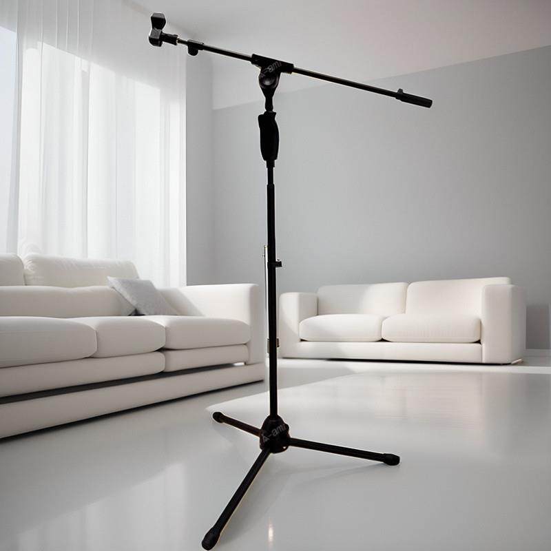麦克风落地式支架话筒金属三脚架加重款 舞台会议麦架 电容麦咪架