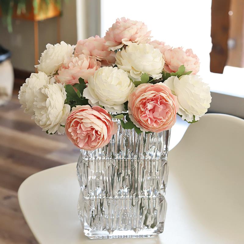 高端轻奢仿真花假花摆设客厅餐桌永生花芍药花艺摆件家居装饰花束