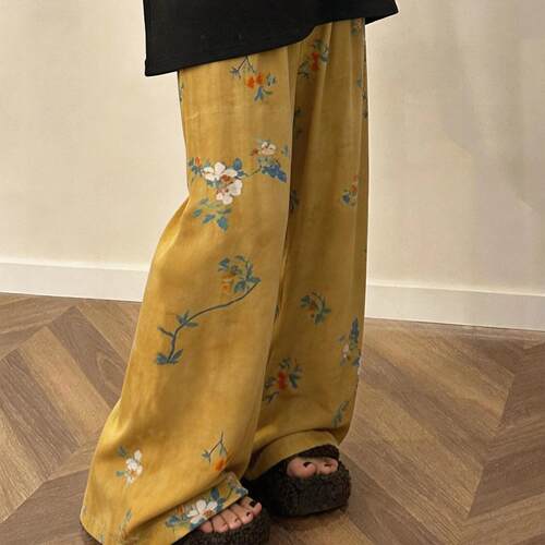 遛弯裤睡裤女长裤家居裤棉绸裤子轻薄女士夏单独睡裤防蚊裤凉凉裤