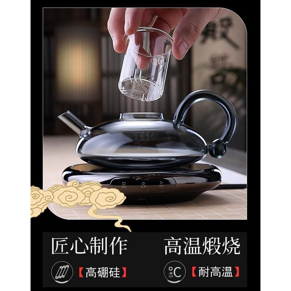 北欧轻奢风玻璃茶具套装花茶水果茶加热煮茶器高档欧式鼠尾茶咖壶