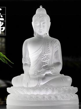 琉璃玉佛佛像摆件居家客厅摆放家用供奉释迦牟尼佛佛中式佛具用品