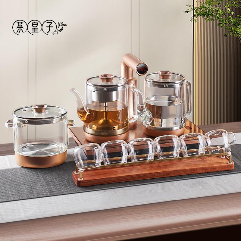 茶皇子电热烧水壶全自动上水煮茶器泡茶专用茶台嵌入一体玻璃泡茶