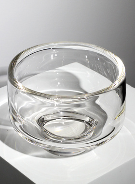 现代简约高级感意式轻奢家u居装饰品透明宽口加厚水晶玻璃花器摆