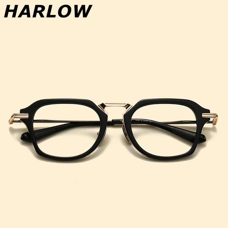 纯钛眼镜框男g大脸155mm加宽大码手工日系潮牌黑框近视眼镜钛架男