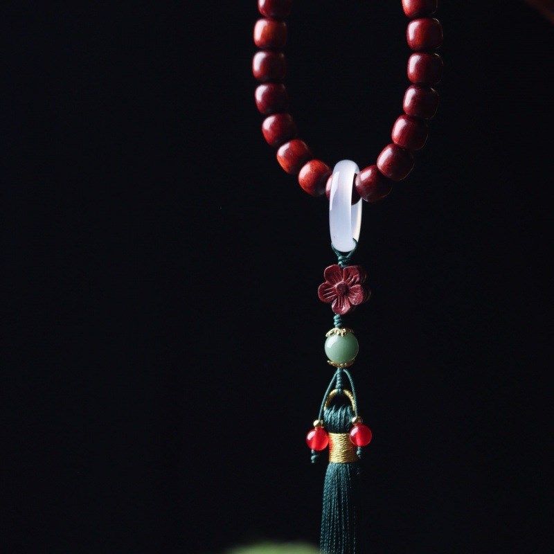 厂家直供紫d檀木念珠手持非洲小叶紫檀桶珠珠手串手链车挂装饰品