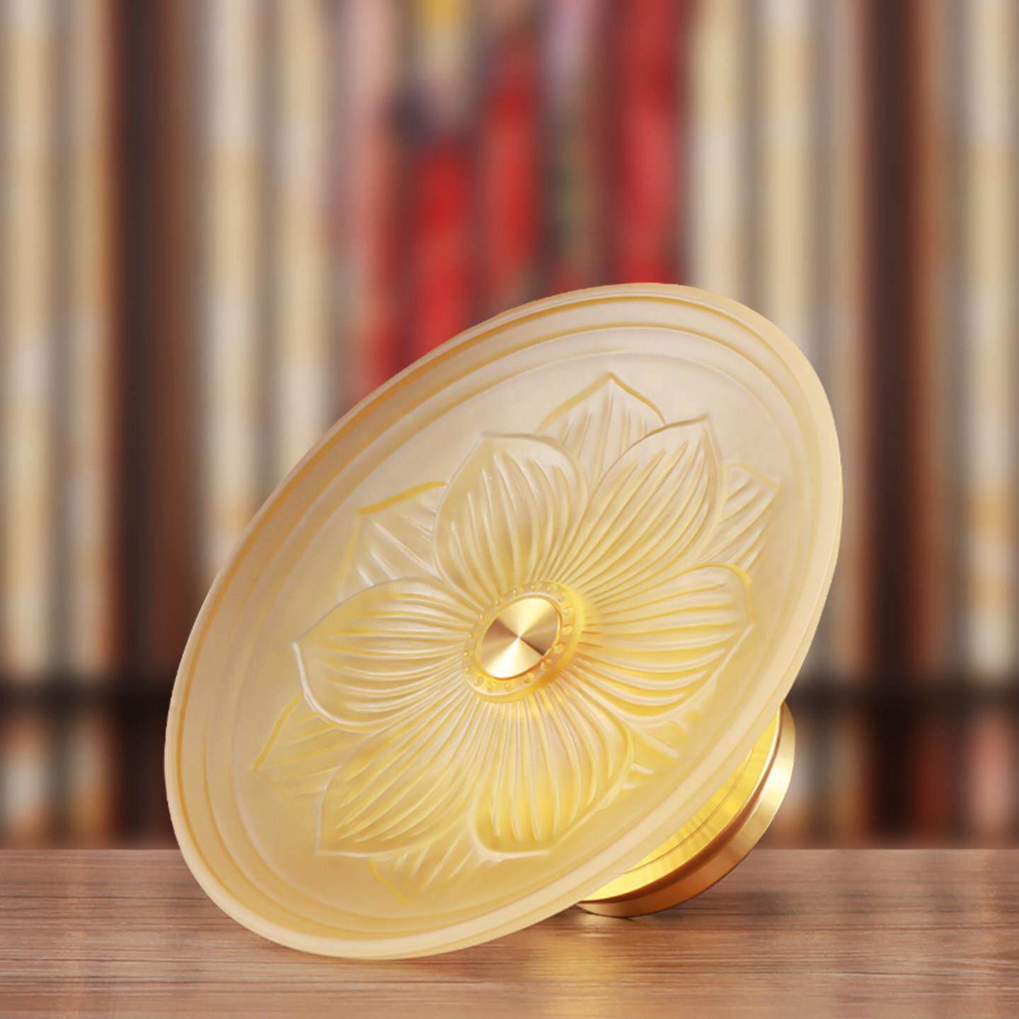 琉璃莲花果盘佛堂寺庙佛前供果家用客厅上供供奉水果供盘佛具摆件