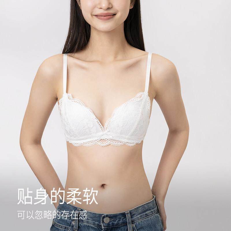 靴下物法式蕾丝内衣女小胸聚拢无钢圈薄款收副乳防下垂少女文胸
