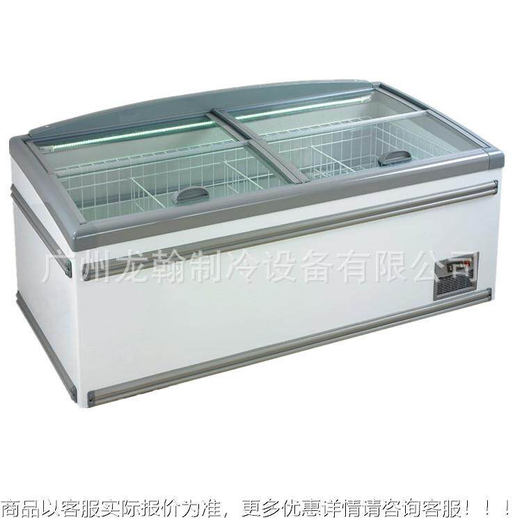 展DG-1400新款超市冷冻组岛冰柜直冷合无霜速冻示柜商用大容量卧