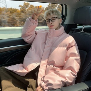 秋冬季 棉袄情侣Y加厚棉服外 机车皮衣立领棉衣男冬款 韩系宽松大码