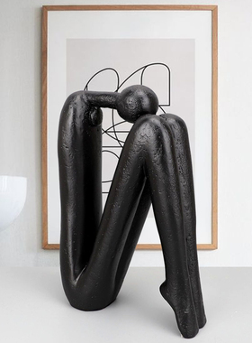 轻奢简约圆头人摆件酒r店样板房家居客厅玄电视柜床头装饰品时光