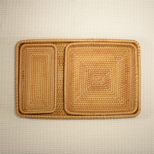 藤编收纳筐果盘日式面包篮客厅水果篮家用手工托S盘酒店托盘毛巾