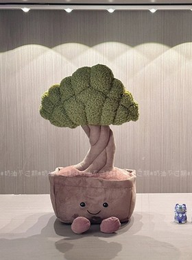 入户玄关装饰摆件真迎客松绿植A毛绒玩偶创意家居书房客厅布置