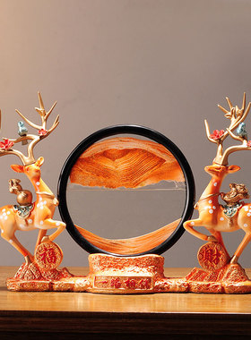 创意新款鹿摆件客厅装o饰品吉祥麋鹿新中式家居工艺品桌面摆件家