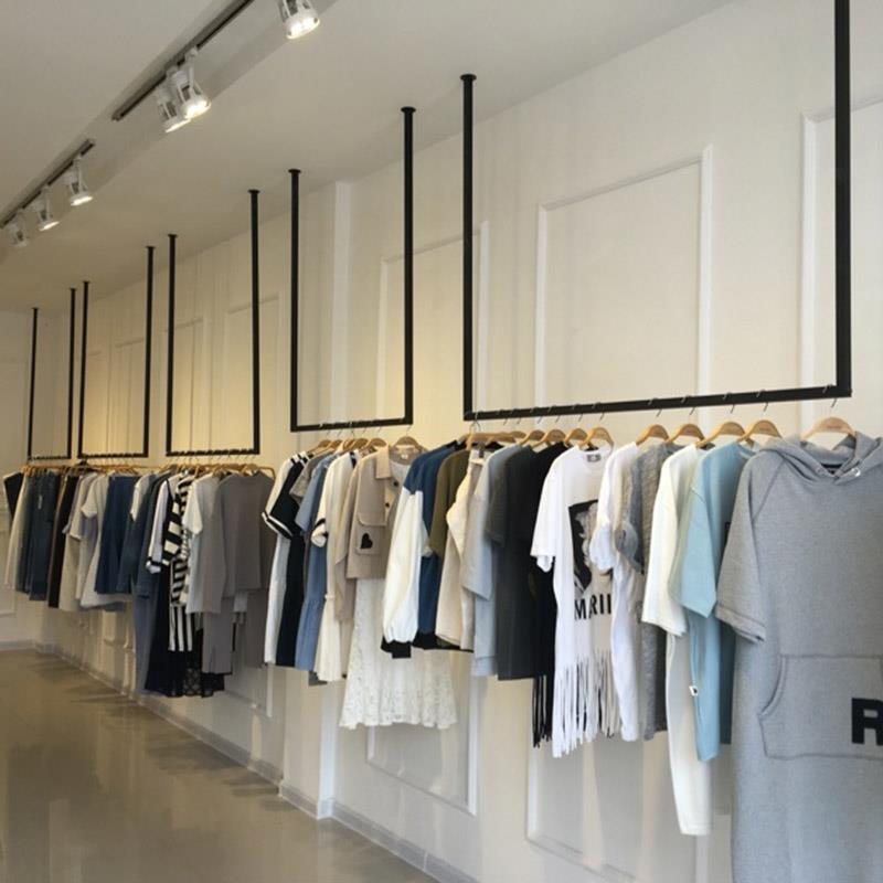 服装展示架男装女装店展厅上墙吊顶悬挂吊架婚纱礼服陈列货架定制