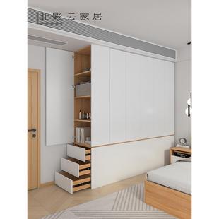 小户型卧室床尾衣柜家用收纳柜置物柜窄柜带抽屉开门衣橱现代简约