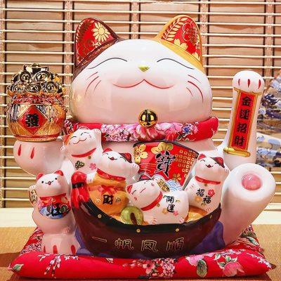 福缘猫大号生意兴隆陶瓷招财猫店铺收银台开业送礼家居装饰品摆件