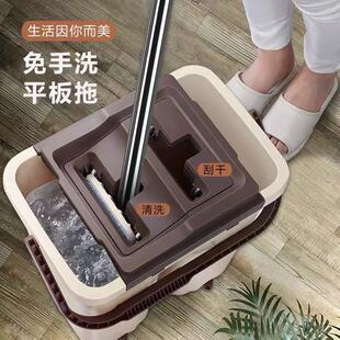 大号桶不锈钢懒人免手洗旋转平板干湿两用 拖把家用一拖净2024新款