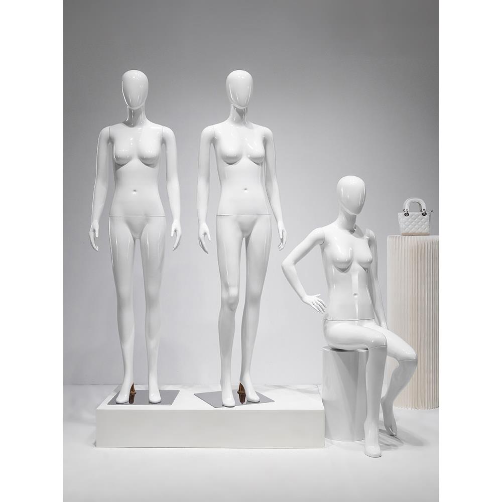 高档服装店亮白全身模特道具女橱窗展示架半身假人体韩版女装模特