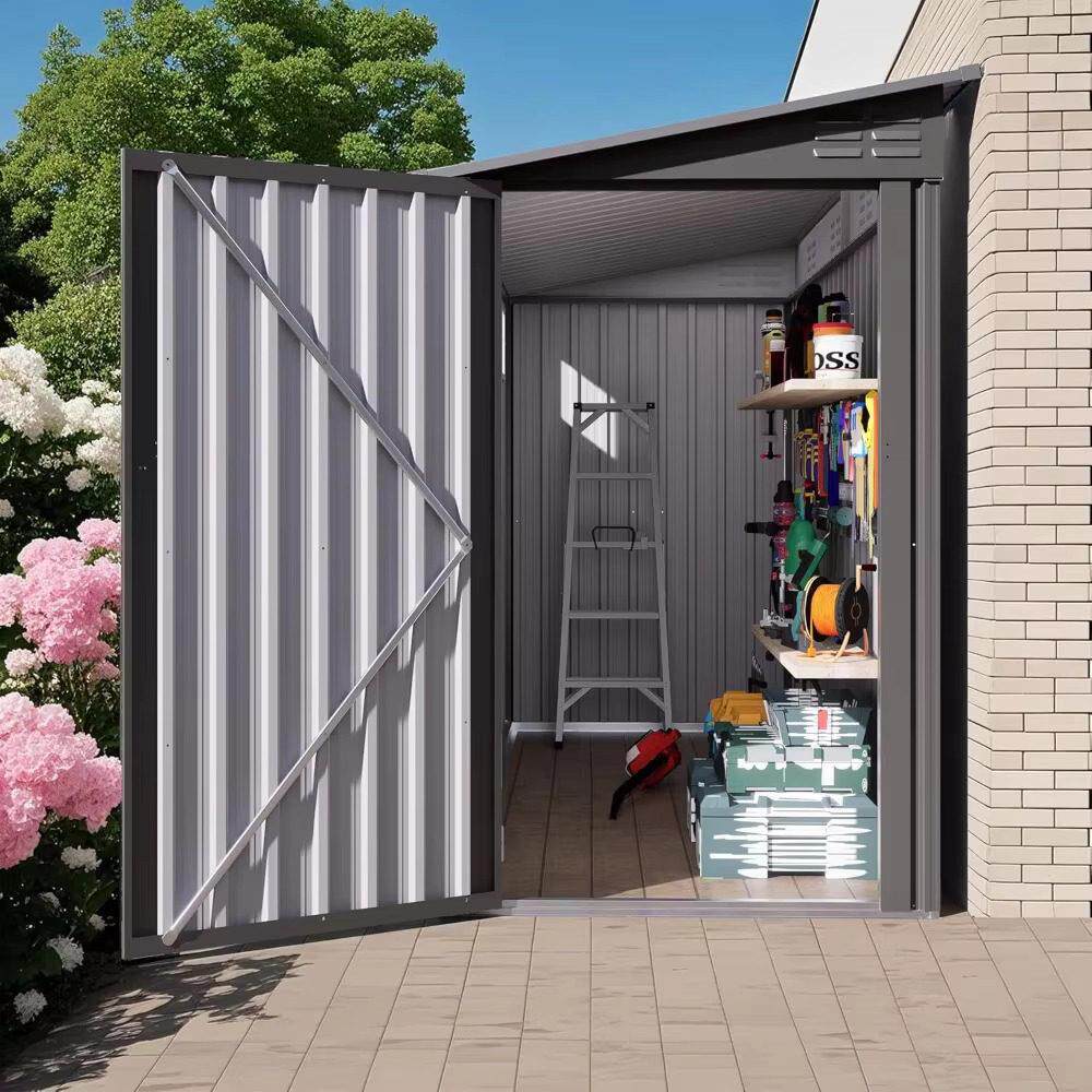 侧开简易仓库房棚户外移动房庭院小屋杂物房室外工具房收纳储物房