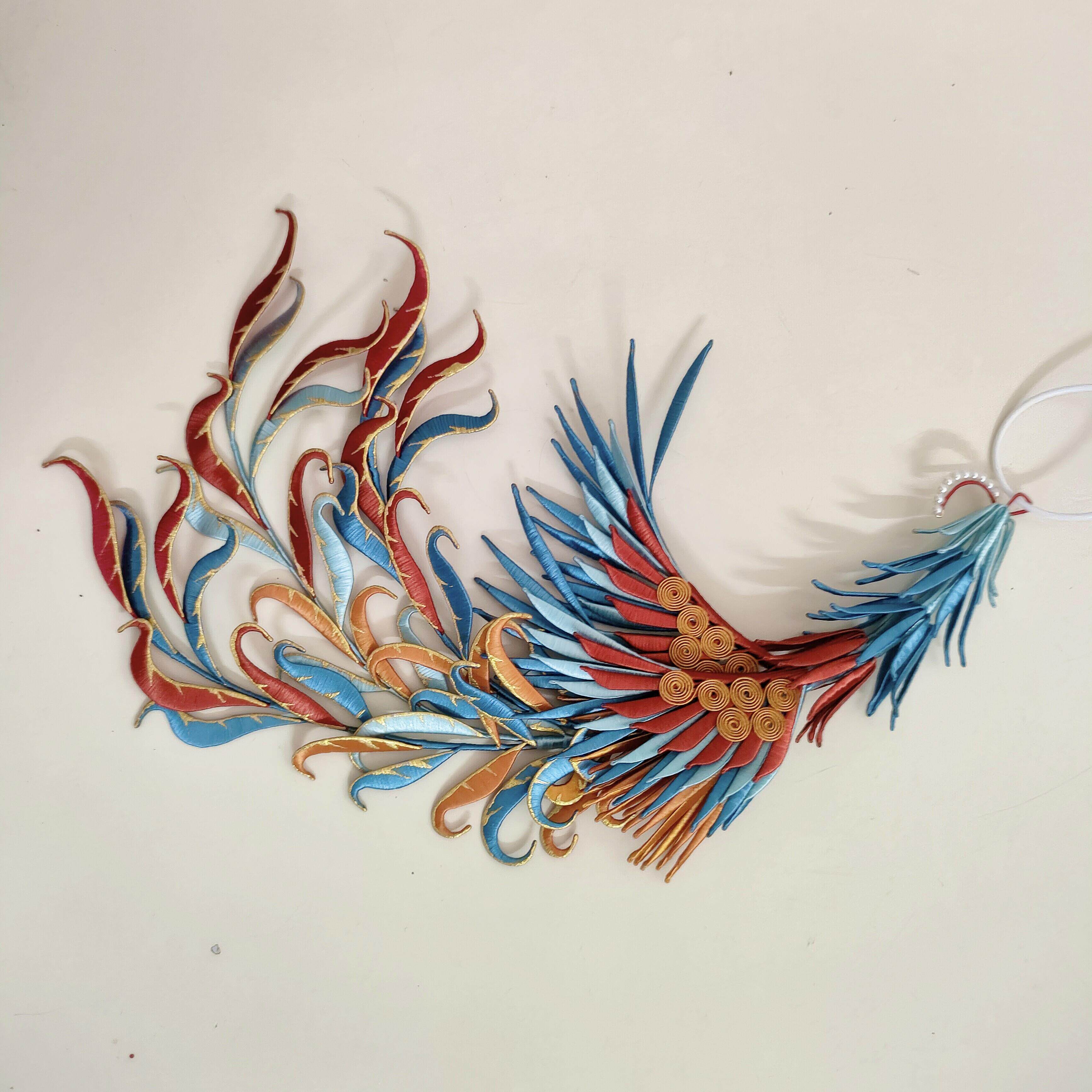 岚尚宫敦煌凤非遗缠花凤凰婚扇成品新中式中式扇子DIY半成品