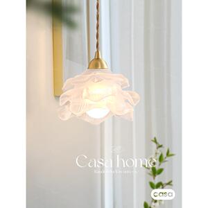 法式黄铜餐厅花朵小吊灯简约轻奢过道卧室床头设计师灯具casa照明
