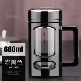 玻璃杯便携男女家用办公茶杯带盖过滤网大容量水杯可印字